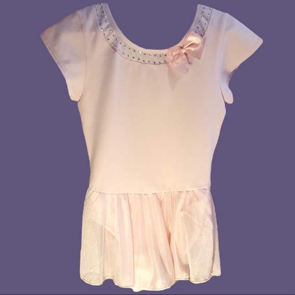 Danskin Freestyle Leotard Pink Skirted sequins with bow - Picture 1 of 3